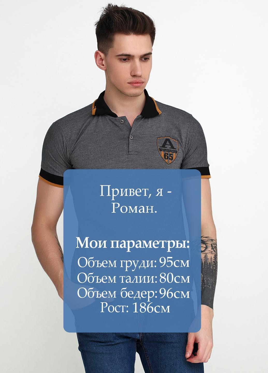 Серая футболка-поло для мужчин Chiarotex однотонная