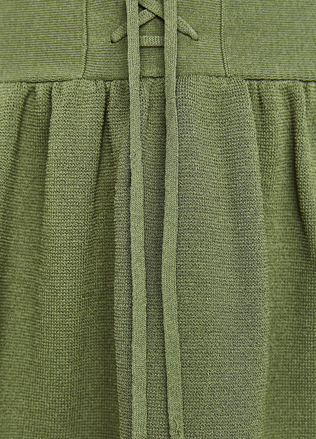 Оливковая (хаки) кэжуал однотонная юбка Zara мини