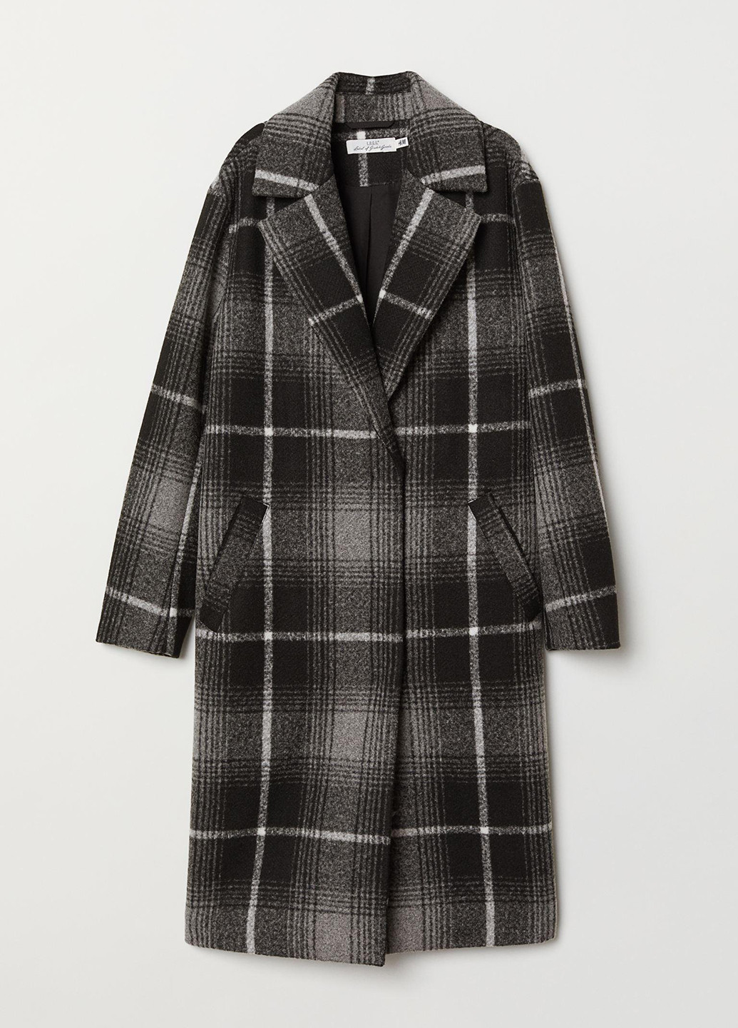 Темно-сіре демісезонне Пальто удлинене однобортне H&M