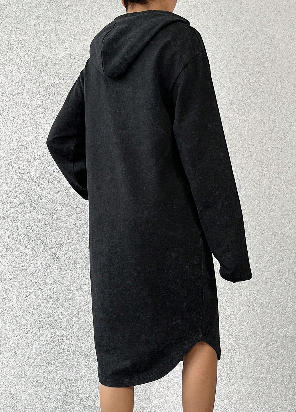 Темно-серое кэжуал платье платье-худи SHEIN тай-дай