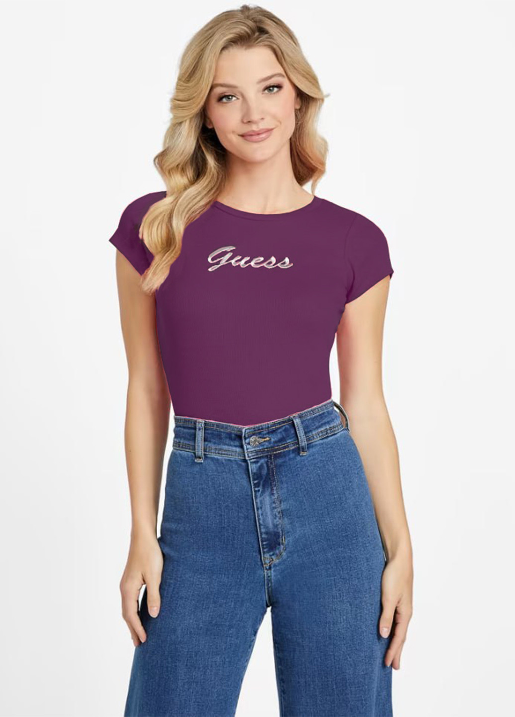 Фіолетова літня футболка Guess