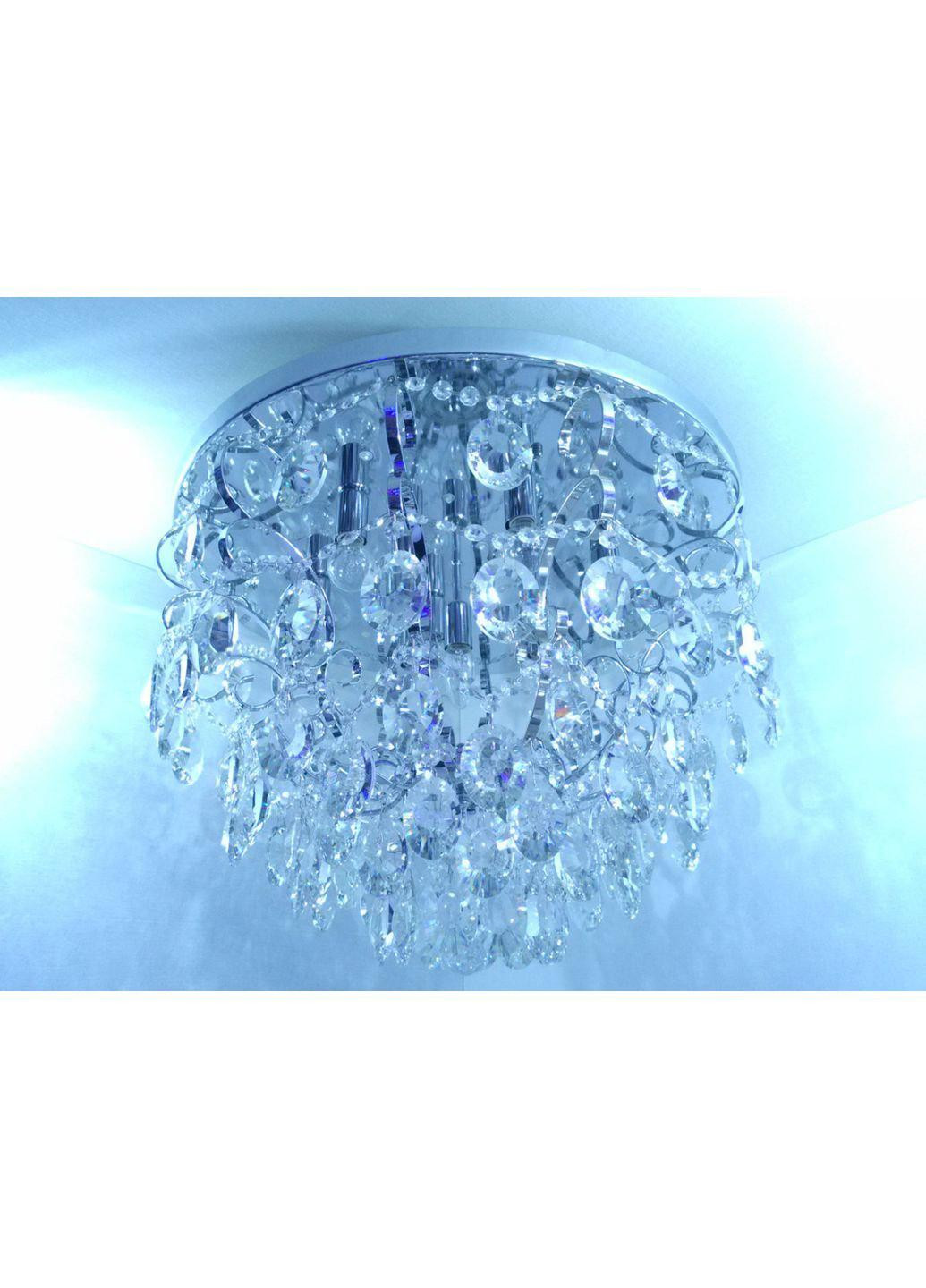 Люстра стельова кришталева з пультом 90020/10 Хром 45х60х60 см. Sunnysky (253122258)