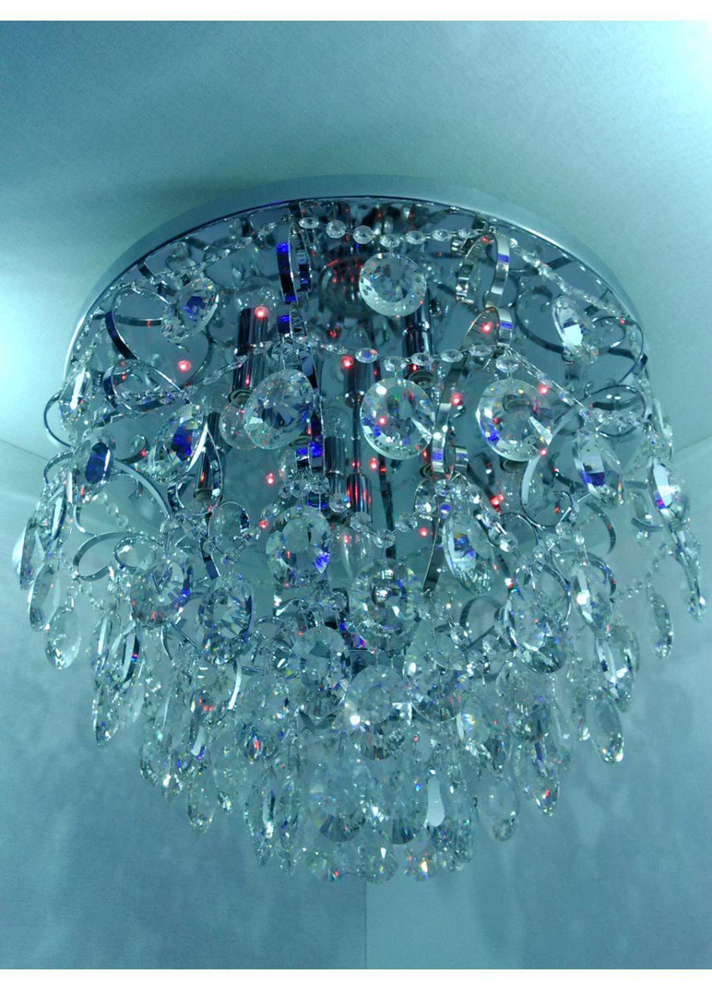 Люстра стельова кришталева з пультом 90020/10 Хром 45х60х60 см. Sunnysky (253122258)