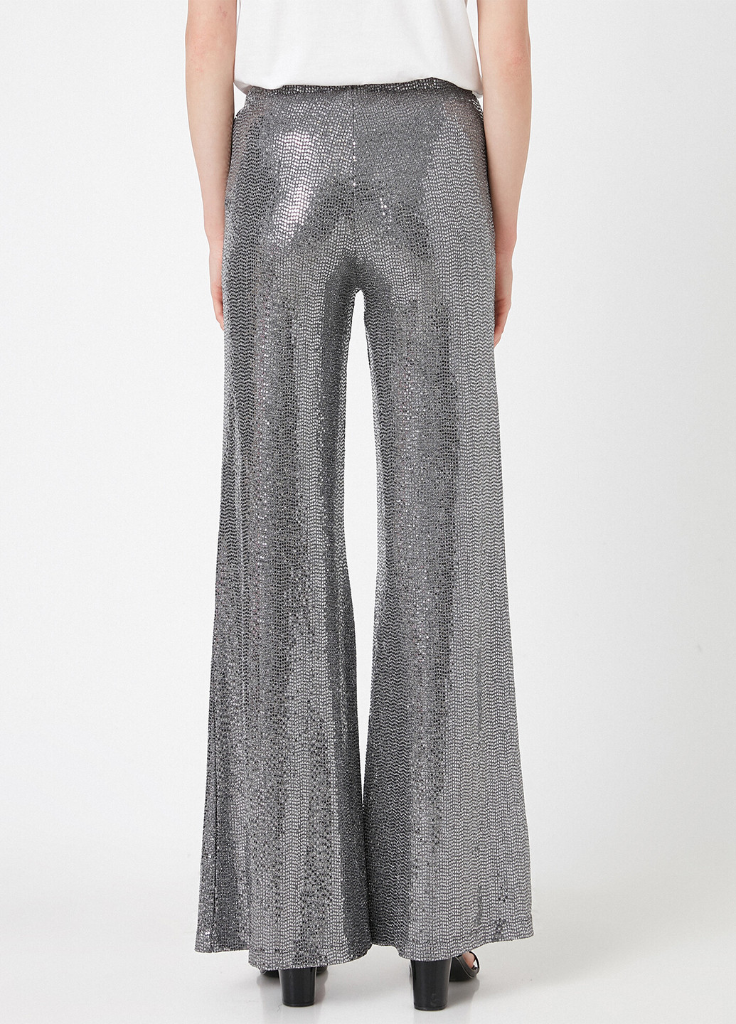 Серебряные нарядные демисезонные классические брюки KOTON