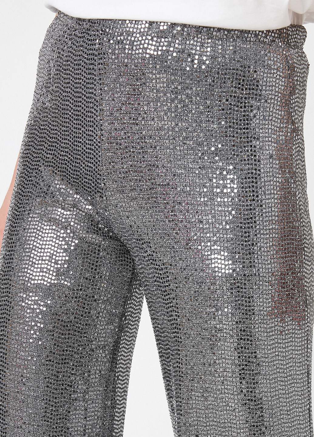 Серебряные нарядные демисезонные классические брюки KOTON