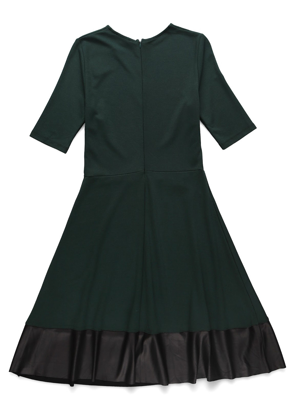 Темно-зеленое кэжуал платье клеш Kiomi однотонное