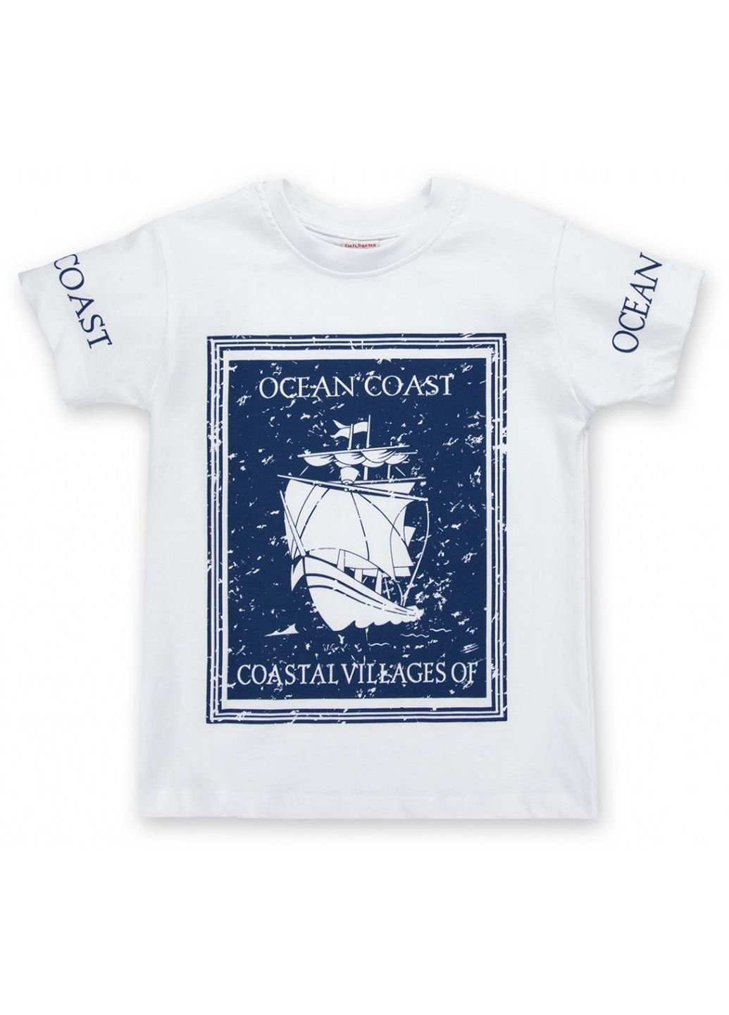 Синий летний набор детской одежды с парусником (8299-116b-white) E&H