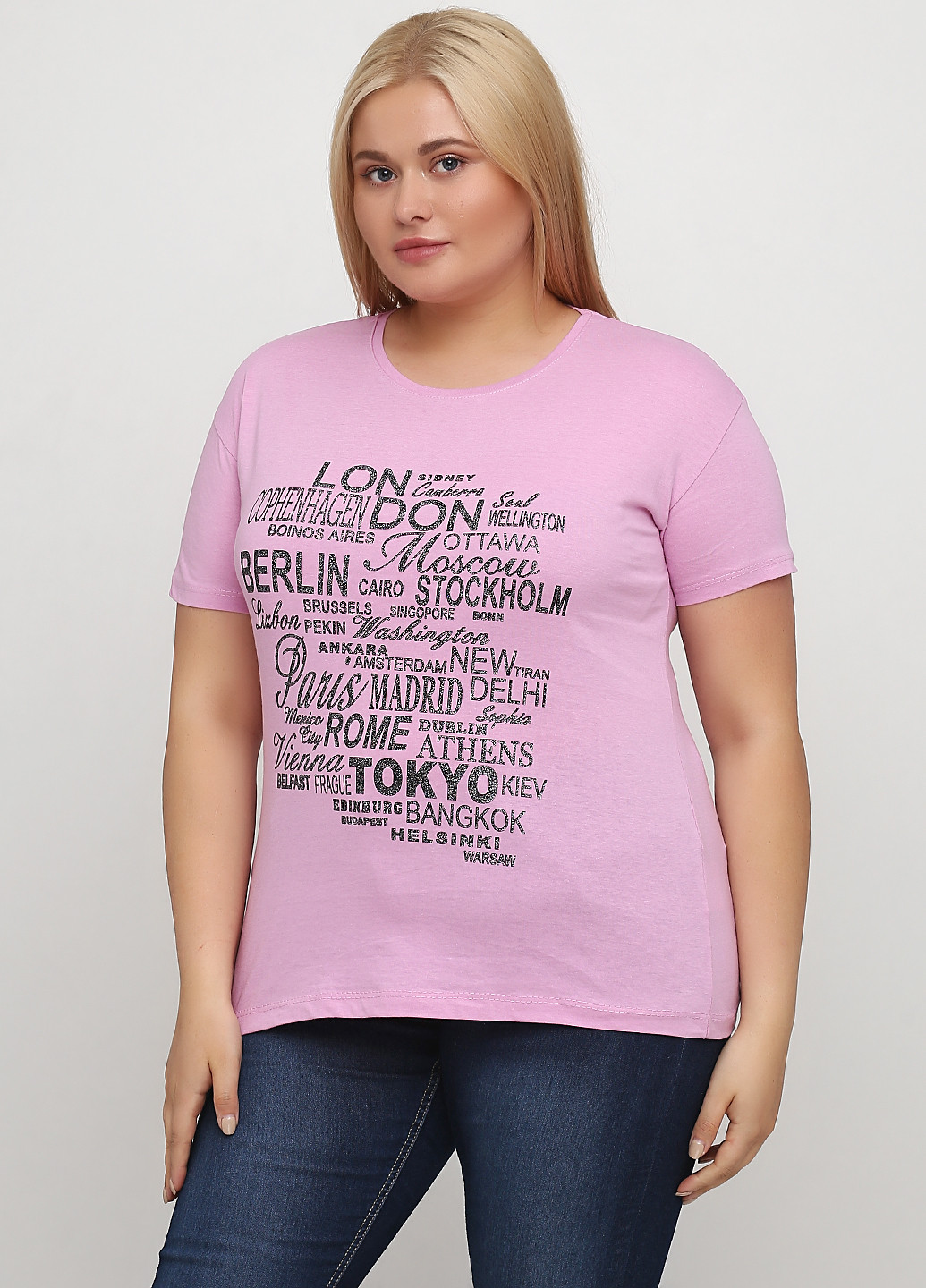 Рожево-лілова літня футболка London Look