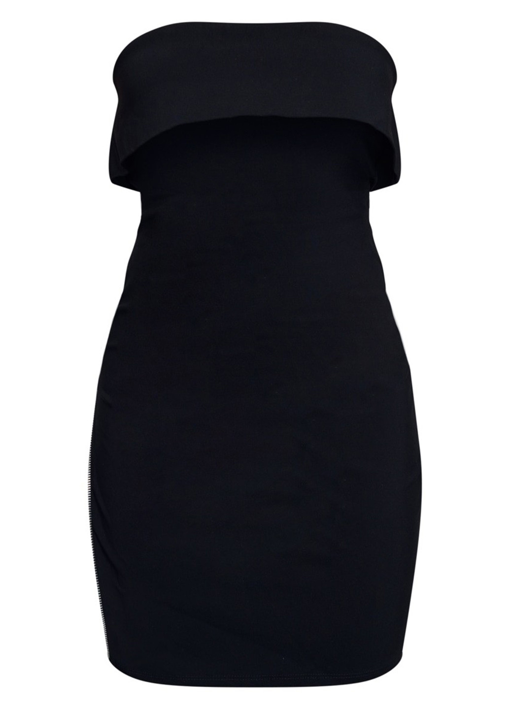 Чорна коктейльна сукня з відкритими плечима PrettyLittleThing однотонна