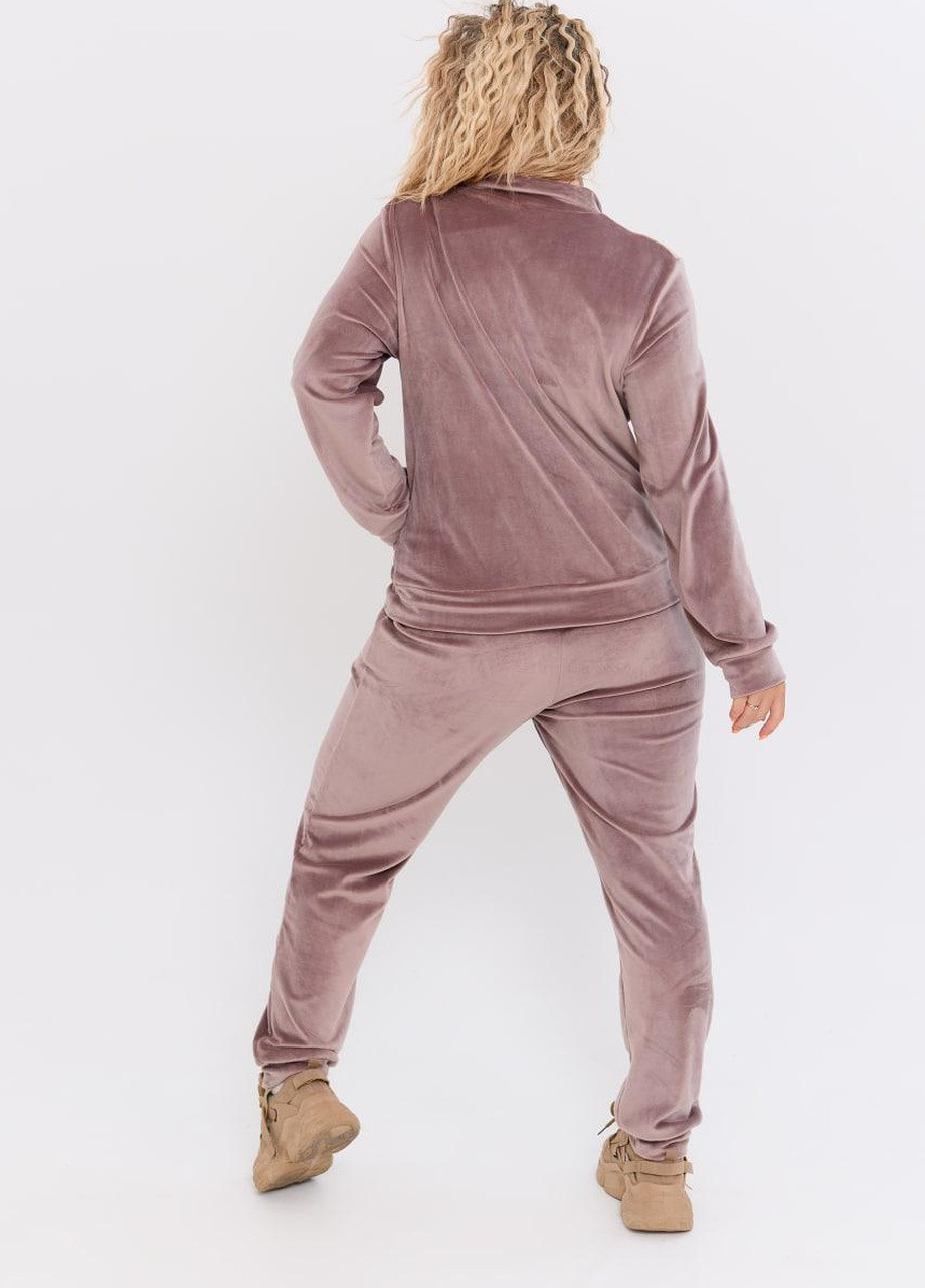 Женский спортивный костюм из велюра цвета капучино р.48/50 374850 New Trend (256382641)