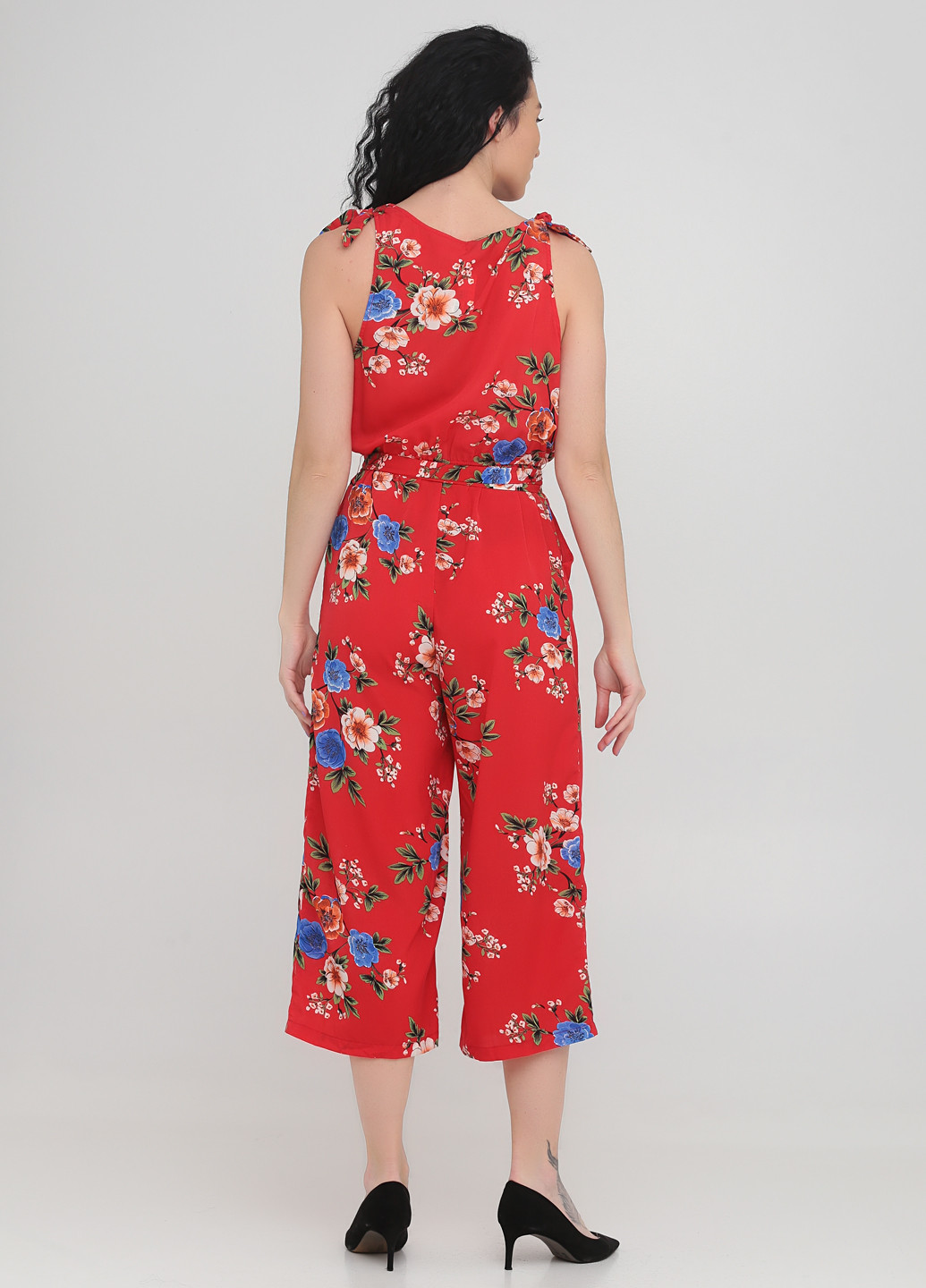 Комбінезон Blue Vanilla комбінезон-брюки квітковий червоний кежуал поліестер