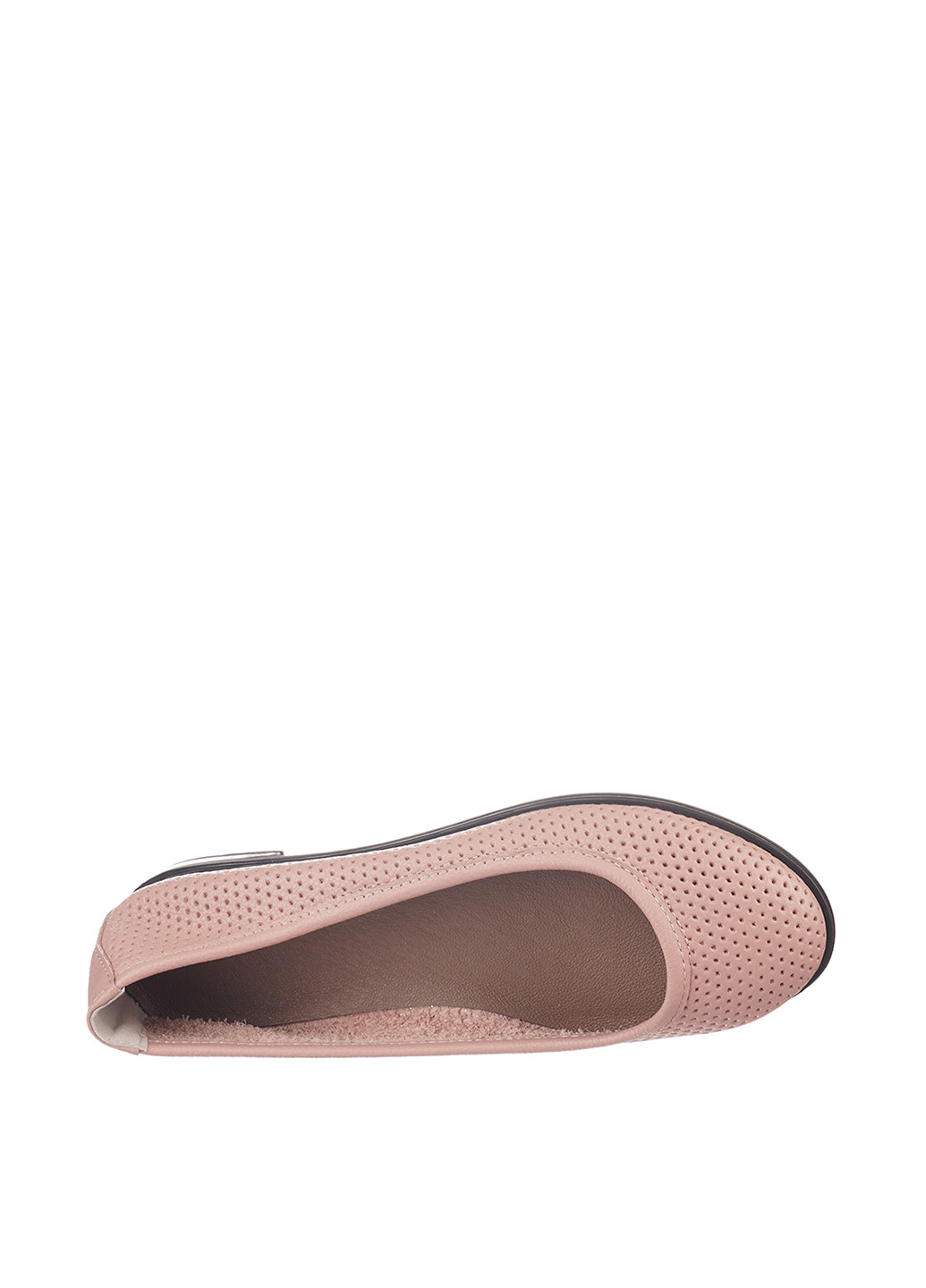 Женские балетки | розовые однотонные перфорация натуральная кожа (328800077)