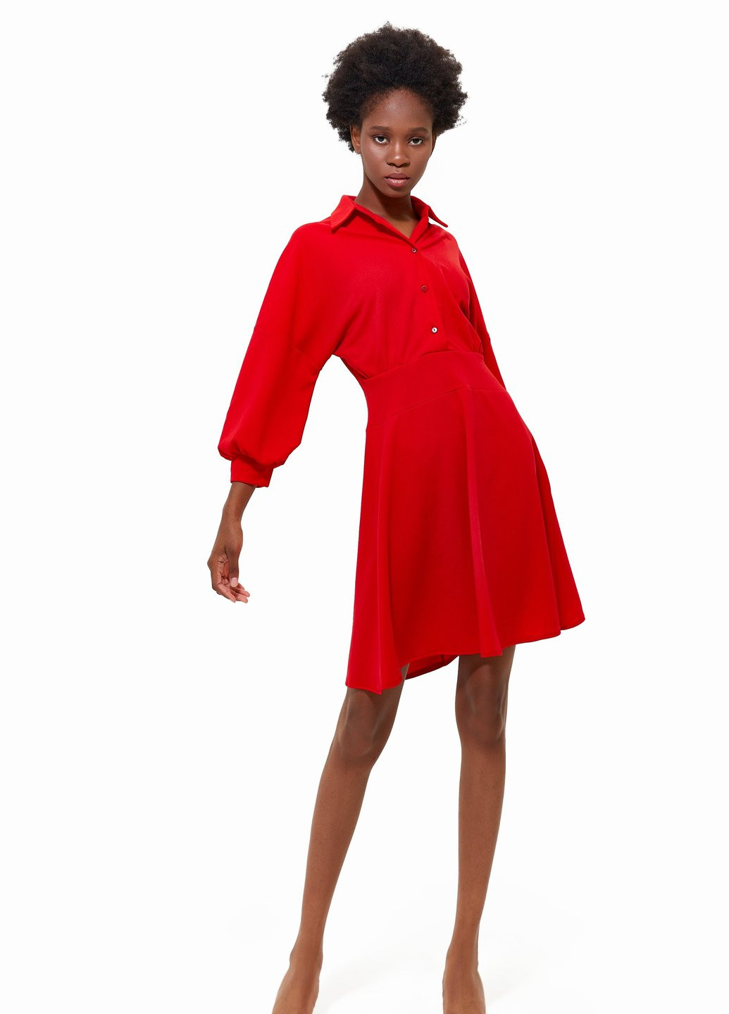 Красное кэжуал красное платье мини Gepur однотонное