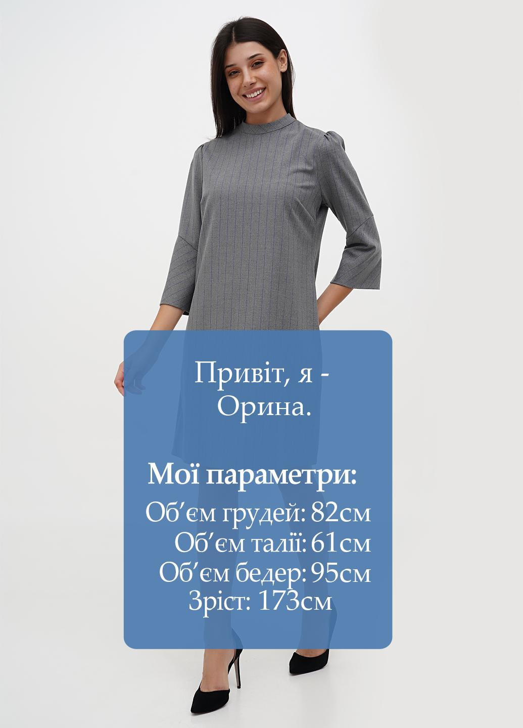 Сіра кежуал сукня Sassofono в смужку