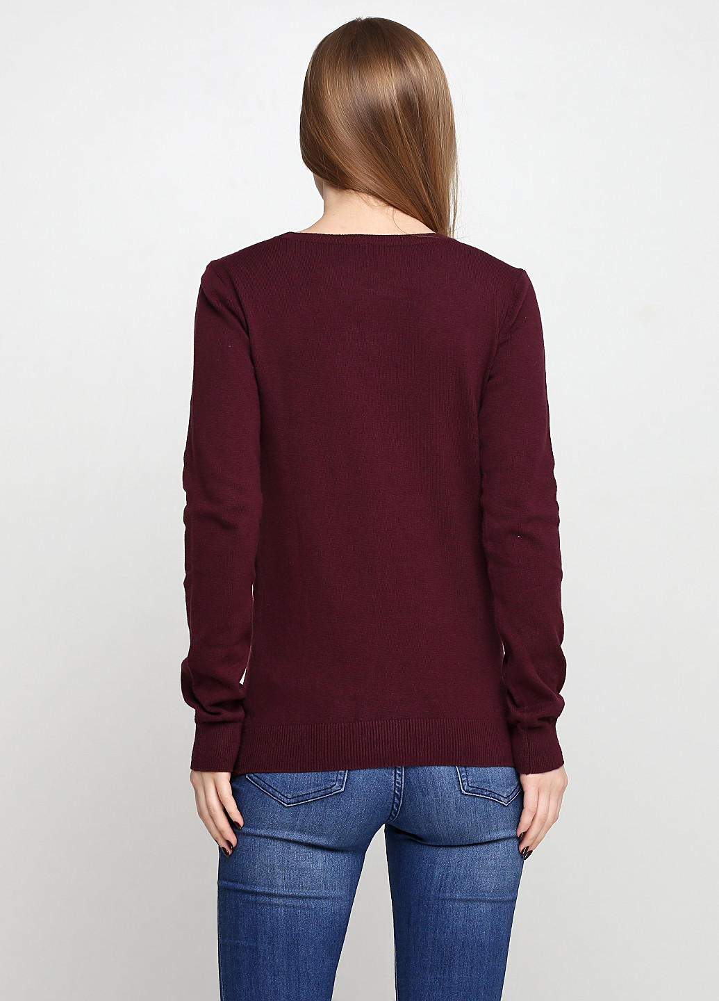 Бордовый демисезонный пуловер пуловер Colours
