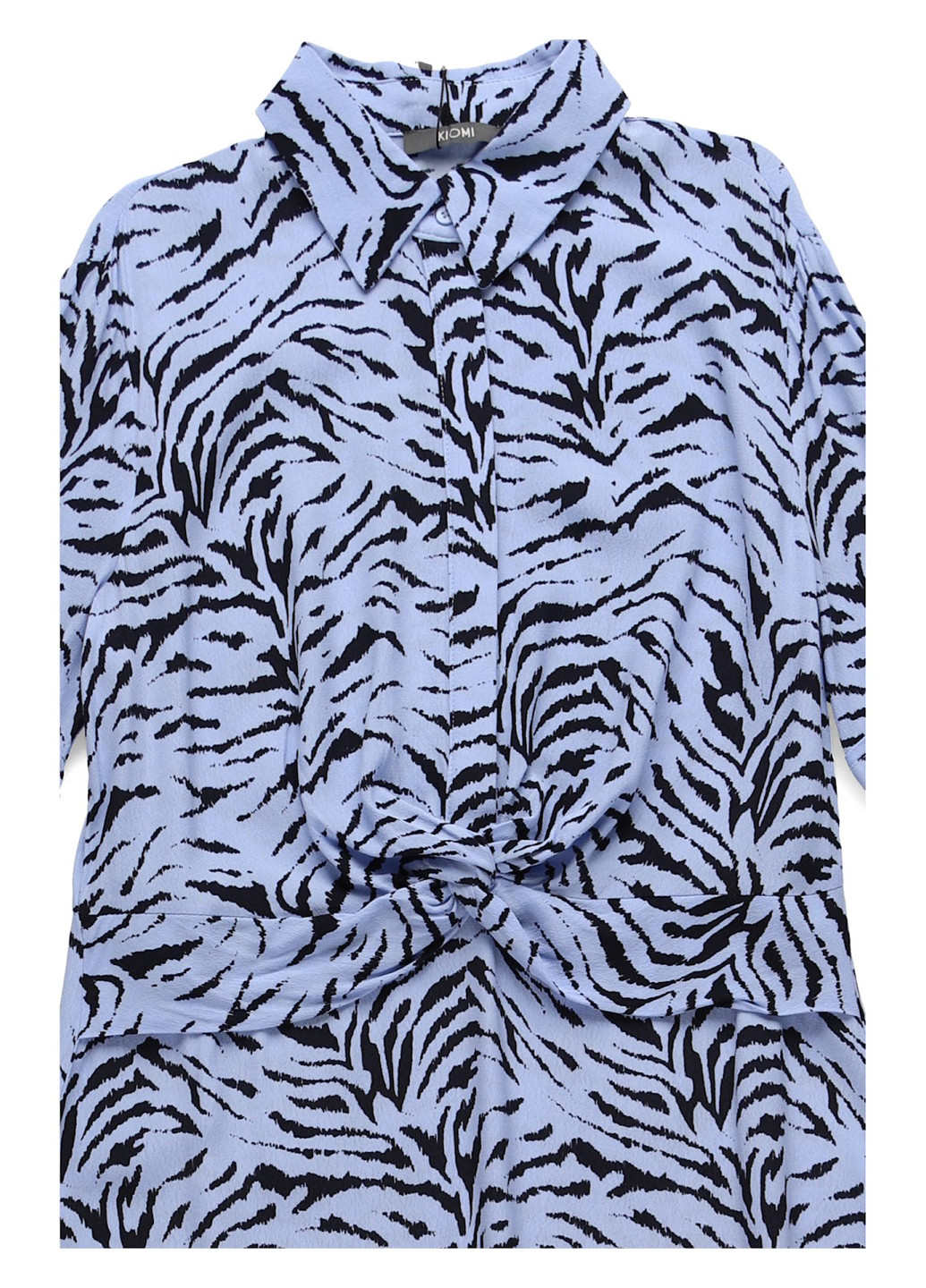 Голубое кэжуал платье а-силуэт Kiomi с животным (анималистичным) принтом