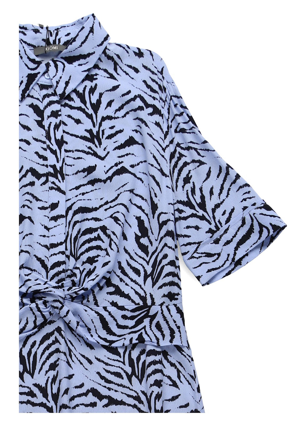 Голубое кэжуал платье а-силуэт Kiomi с животным (анималистичным) принтом