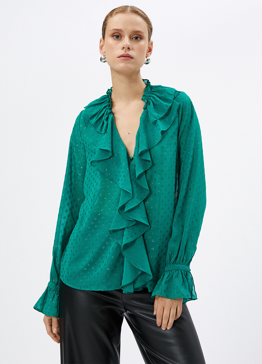 Зеленая демисезонная блуза KOTON