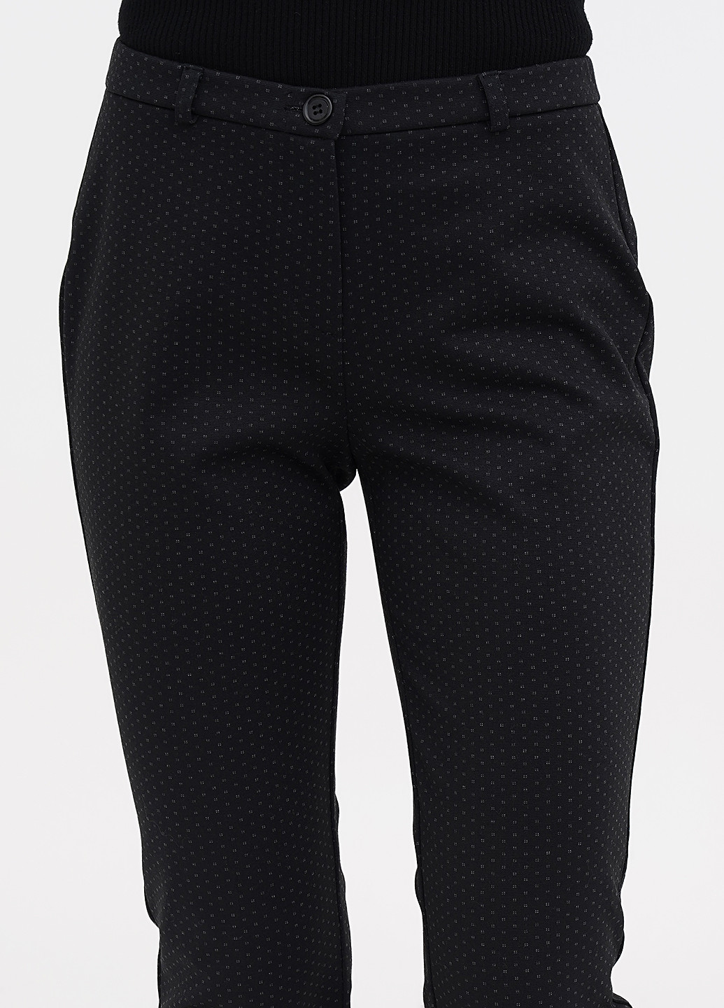 Черные кэжуал демисезонные укороченные, зауженные брюки Oltre