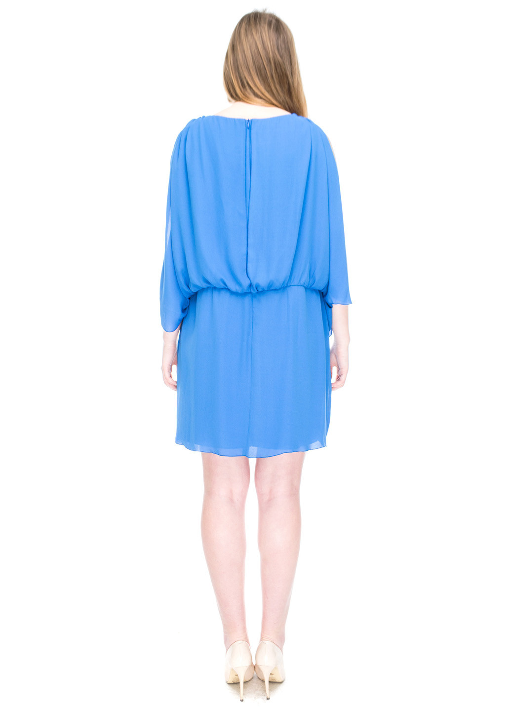 Синее коктейльное платье J. Arggido однотонное