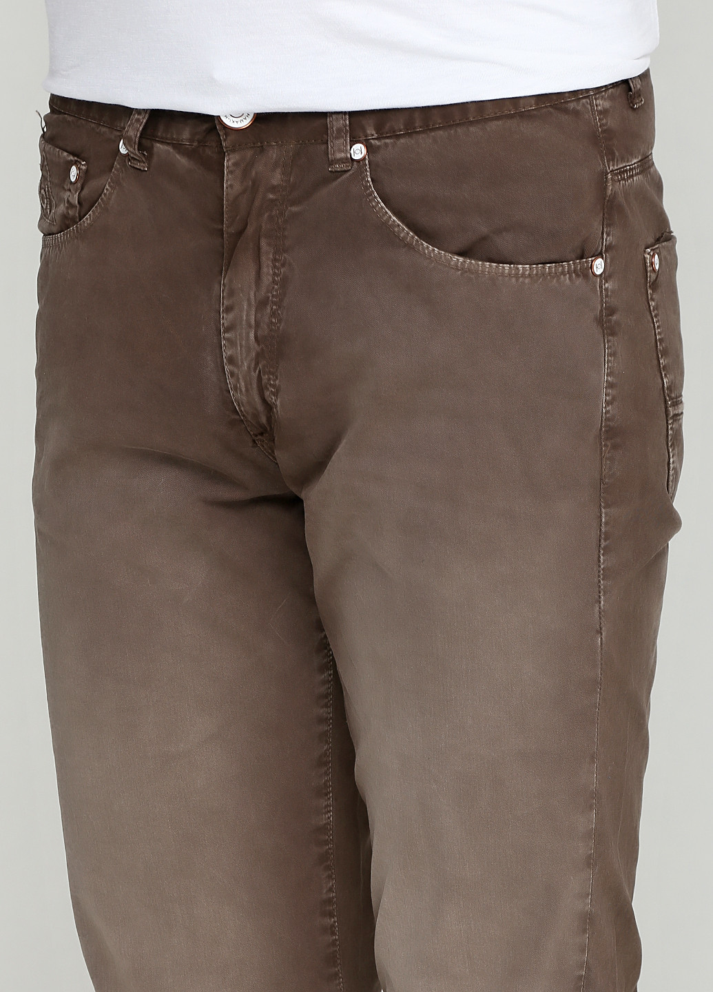 Темно-коричневые демисезонные прямые джинсы Hamaki-Ho