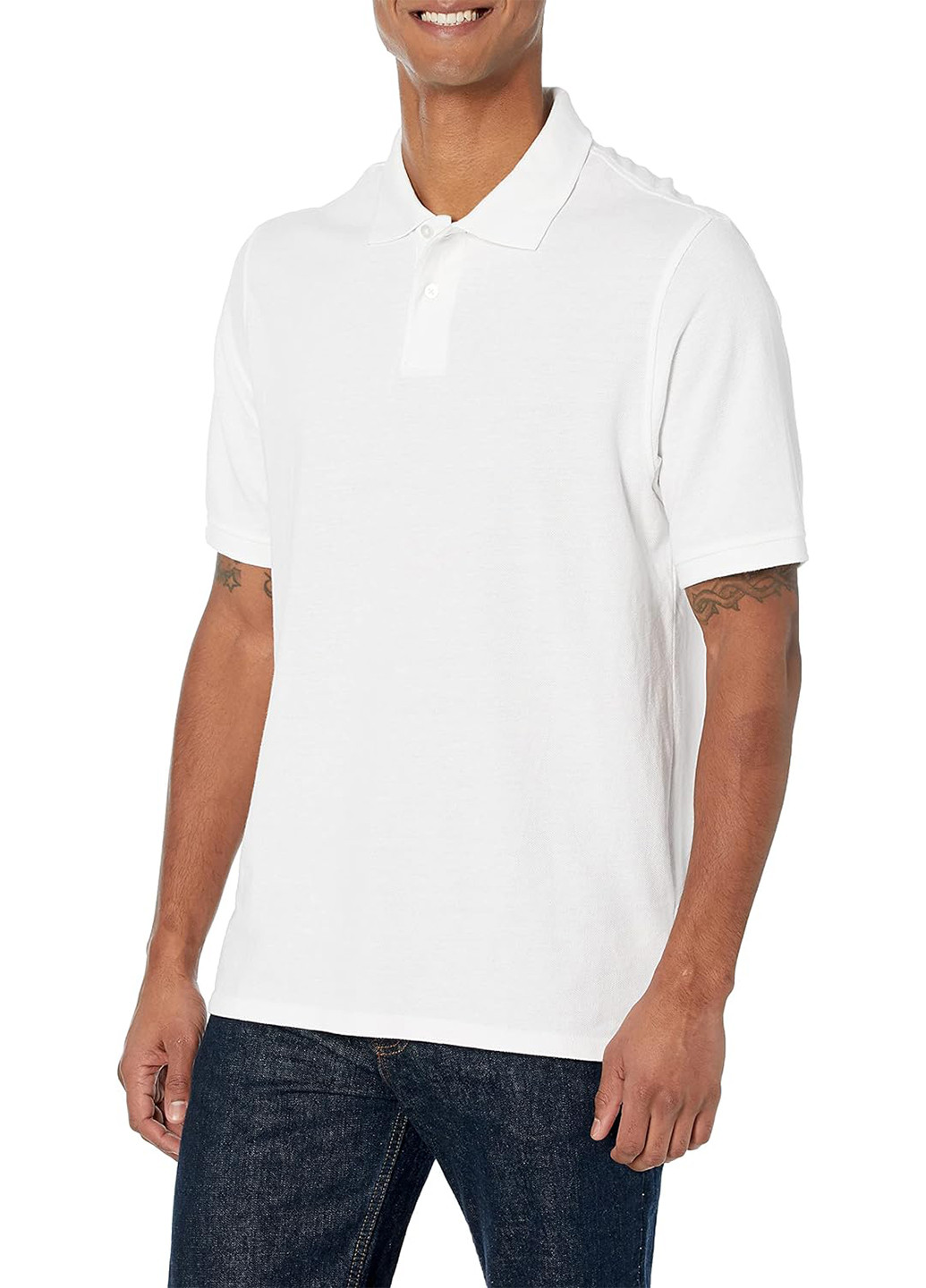 Белая футболка-поло для мужчин Amazon Essentials однотонная