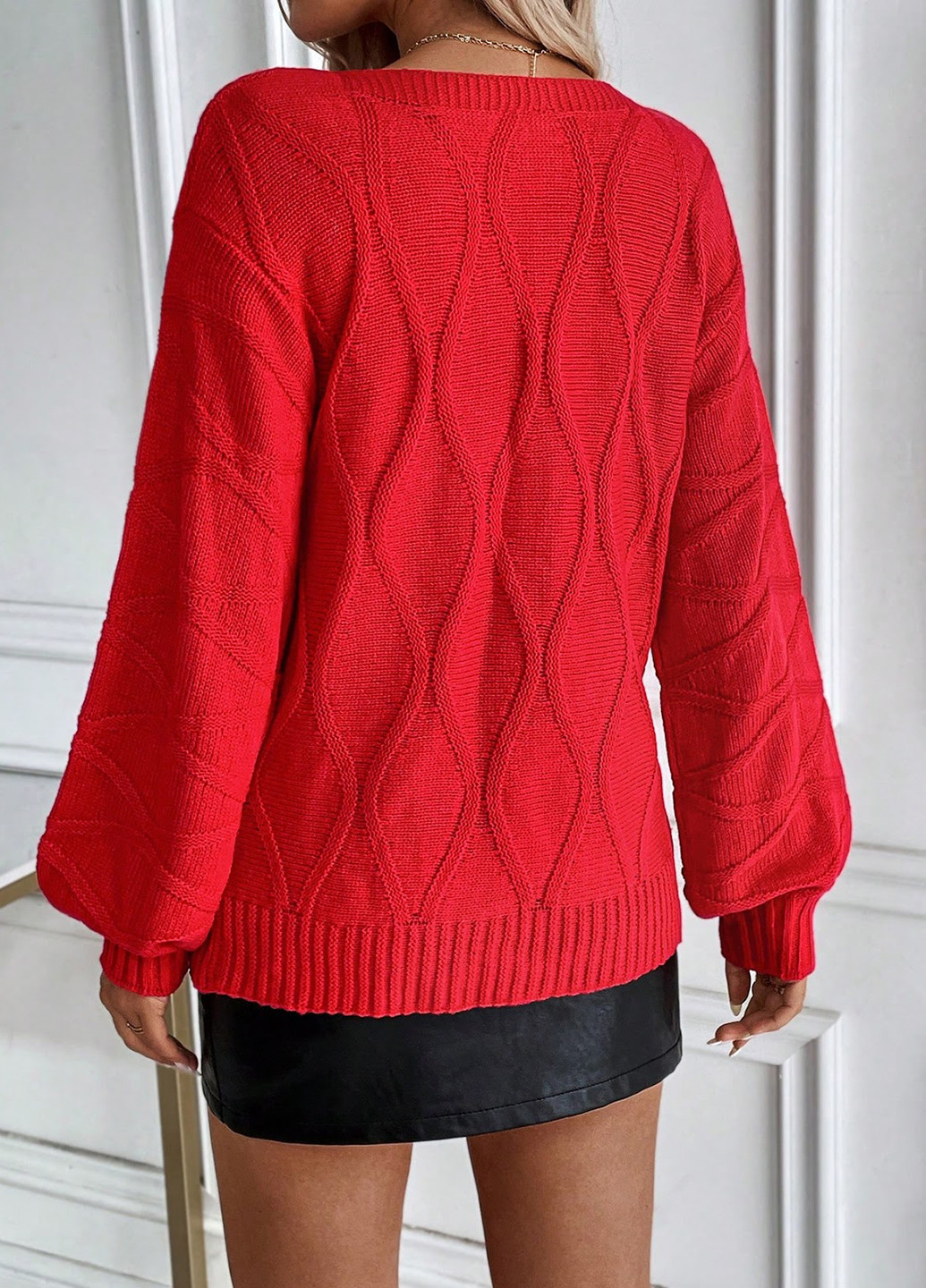 Красный зимний свитер SHEIN