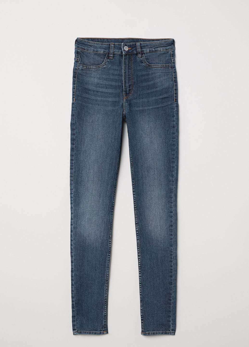 Серо-синие демисезонные зауженные джинсы H&M