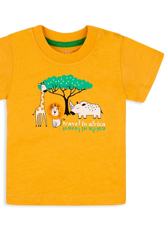 Оранжевая летняя детская футболка для мальчика *африка* Габби