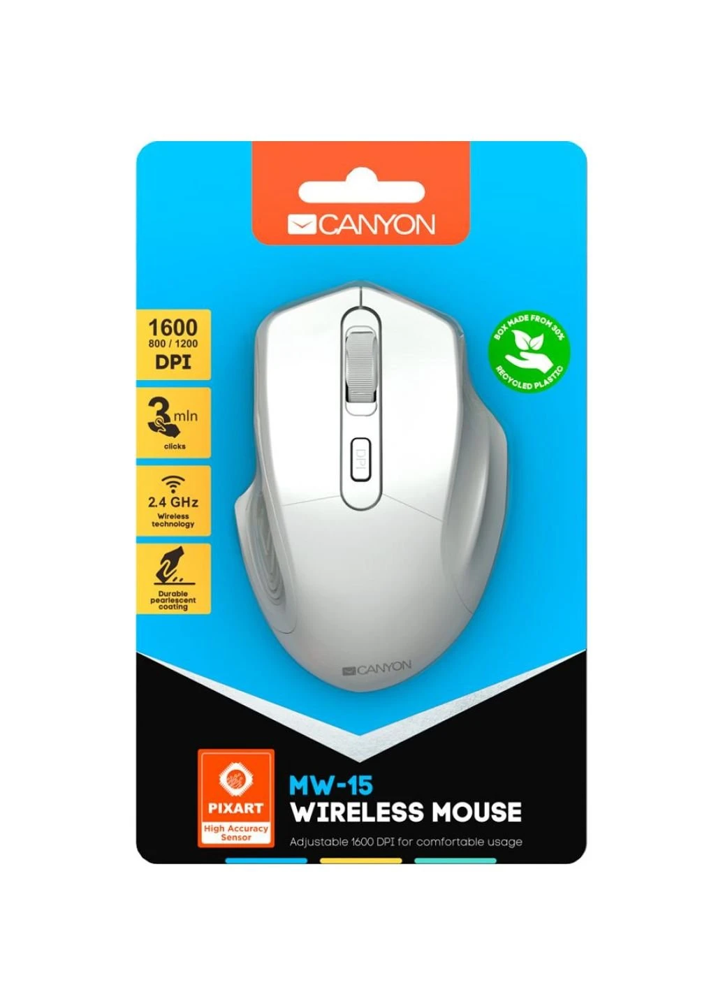 Мышка MW-15 Wireless Pearl White (CNE-CMSW15PW) Canyon (253547508)
