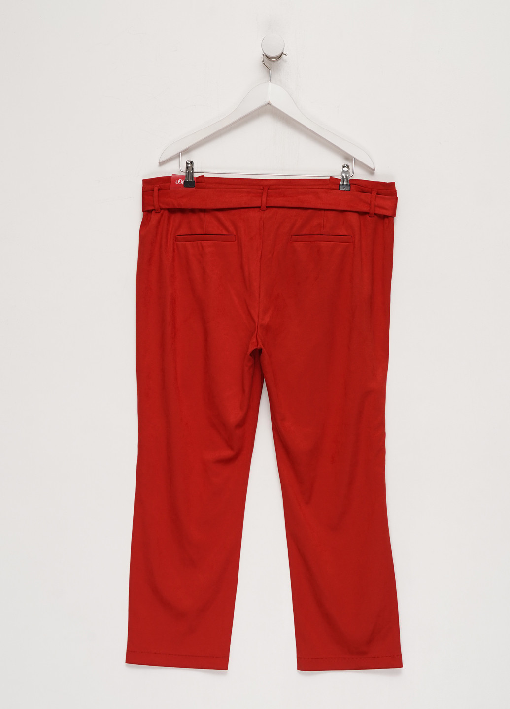 Красные кэжуал демисезонные зауженные брюки S.Oliver