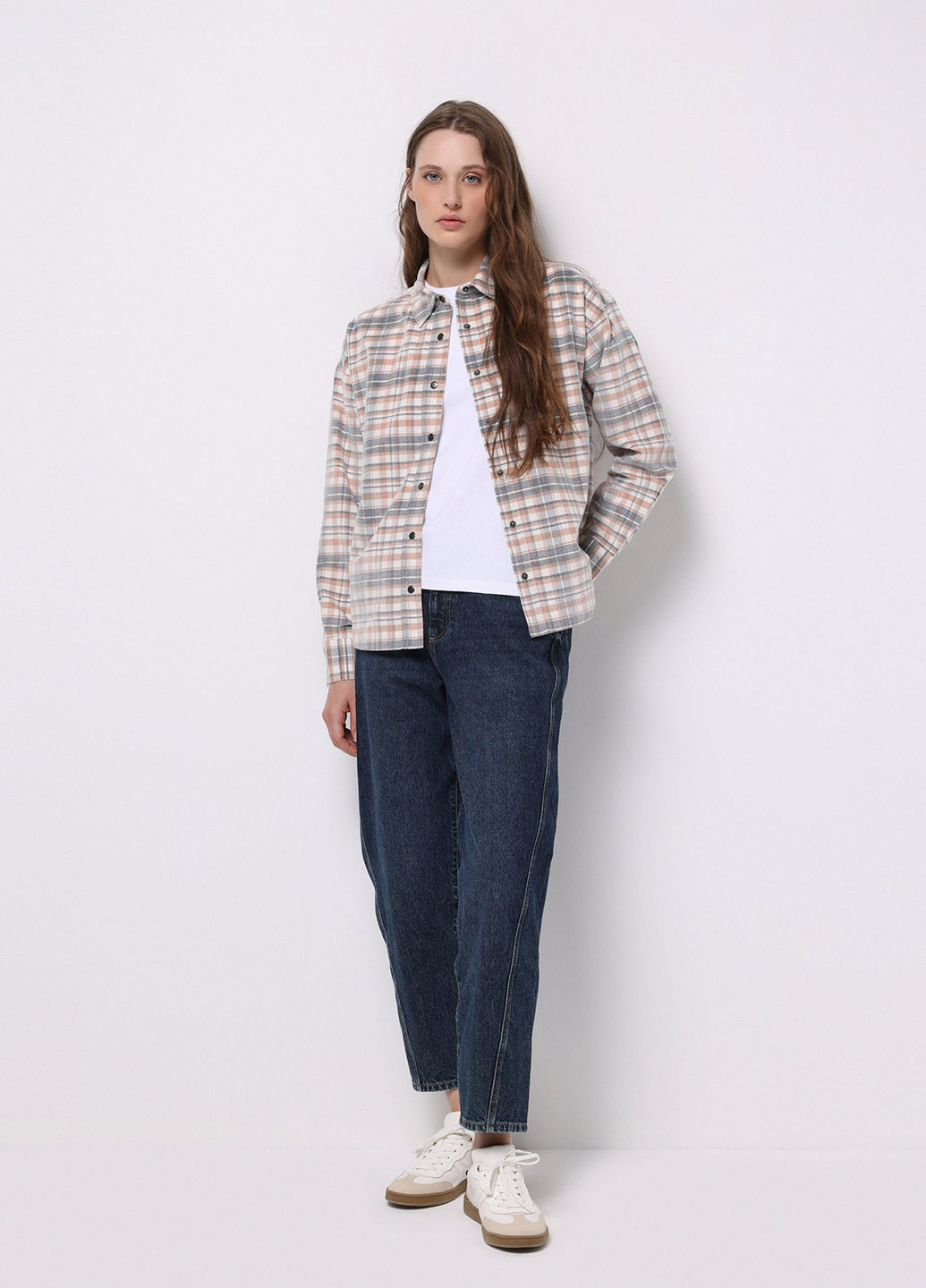 Бежевая кэжуал рубашка в клетку Colin's