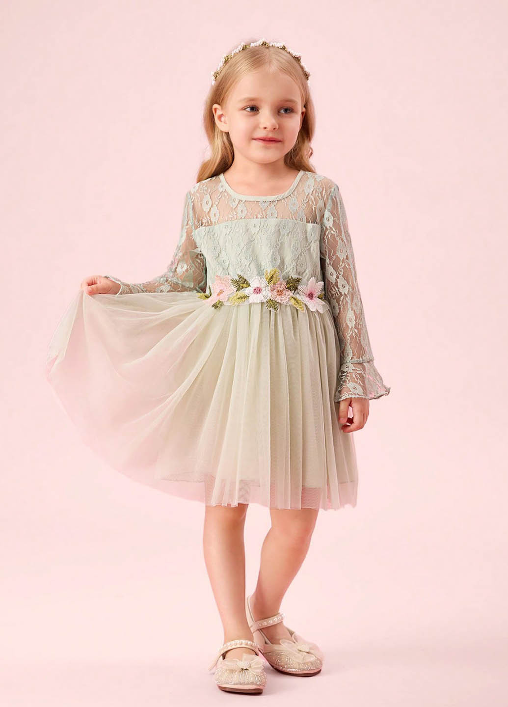 Светло-зелёное платье SHEIN (322909632)