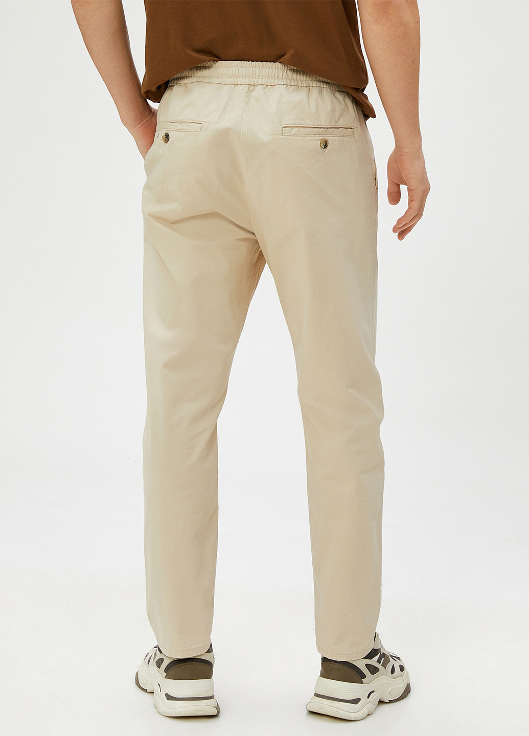 Светло-бежевые кэжуал демисезонные зауженные брюки KOTON