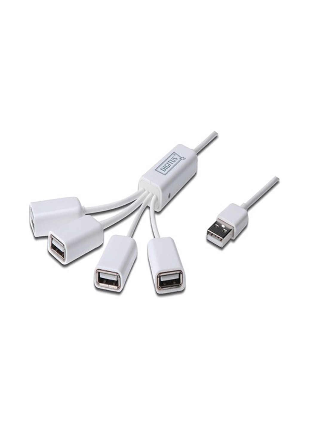 Концентратор USB 2.0, 4 порта, пасивный без БП, White (DA-70216) Digitus концентратор USB 2.0, 4 порта, пасивный без БП, White (DA-70216) белый