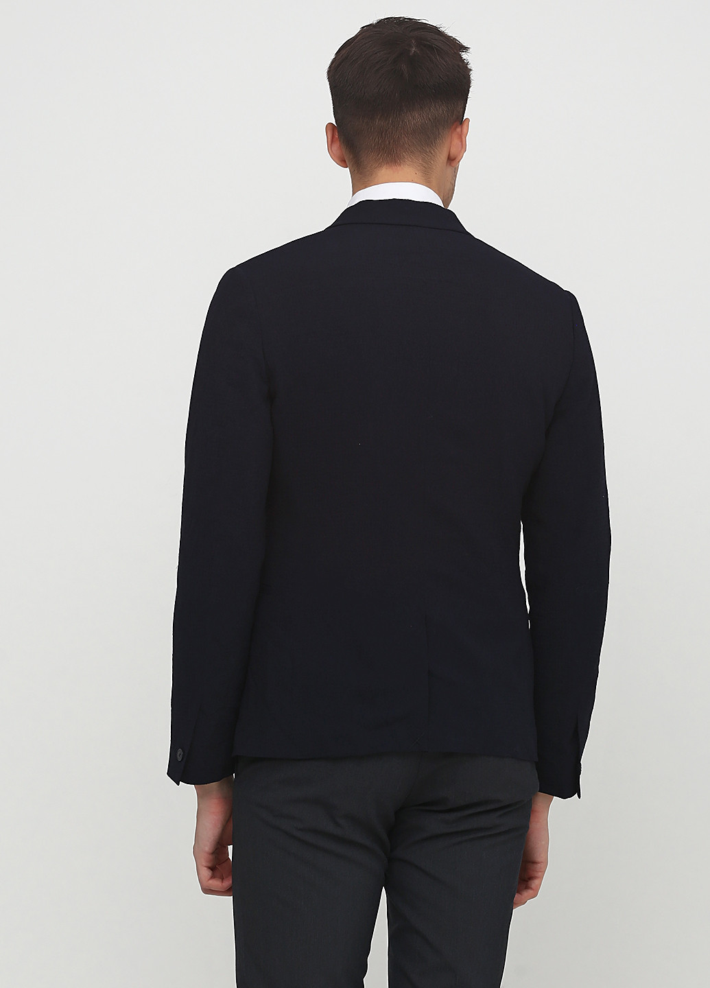 Піджак H&M з довгим рукавом однотонний темно-синій кежуал