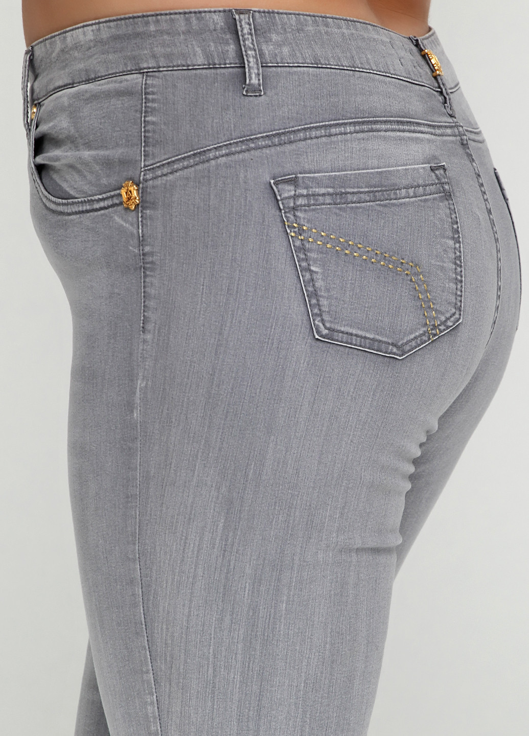 Джинси Angelo Marani однотонні світло-сірі джинсові