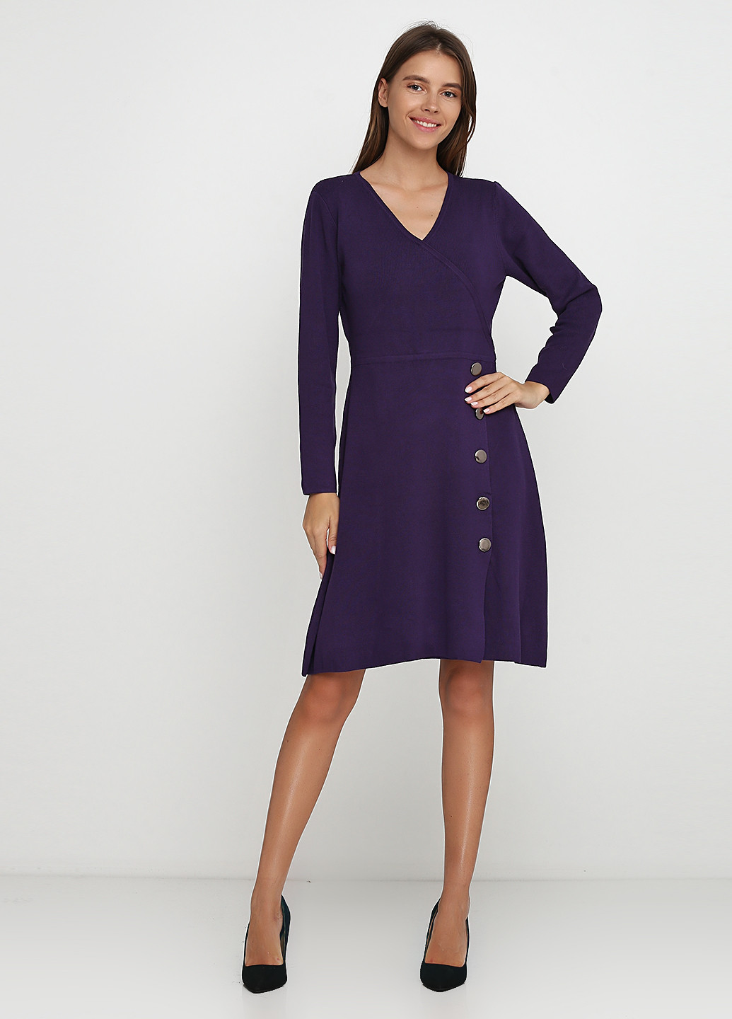 Фиолетовое кэжуал платье а-силуэт Finery однотонное