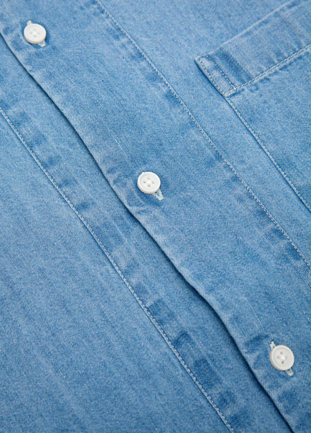 Синяя джинсовая рубашка однотонная Scotch&Soda с коротким рукавом