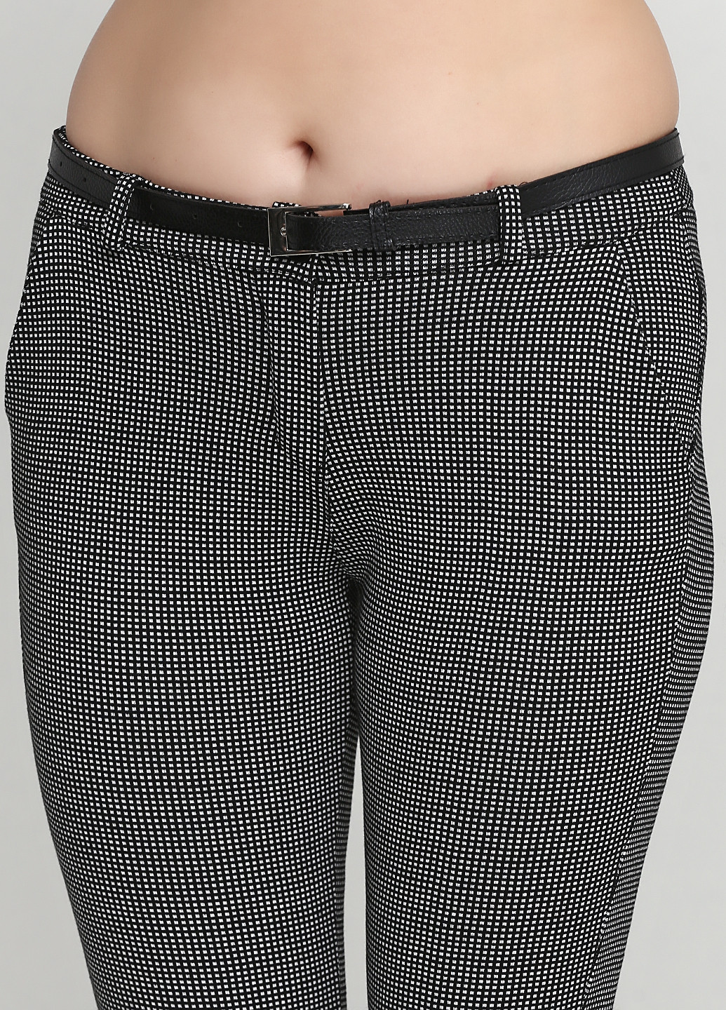 Черно-белые кэжуал демисезонные зауженные брюки LCK FASHION