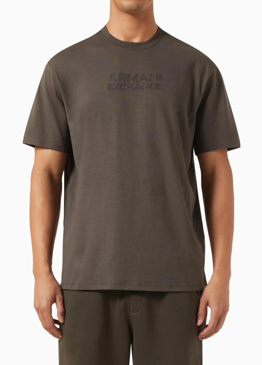 Коричневая футболка Armani Exchange