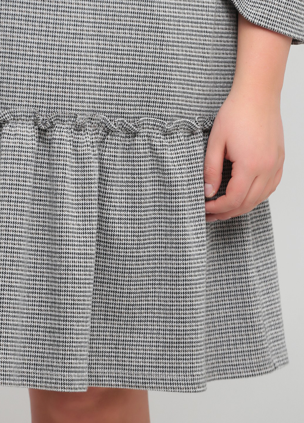 Черно-белое кэжуал платье Primark с узором пье-де-пуль «гусиная лапка»