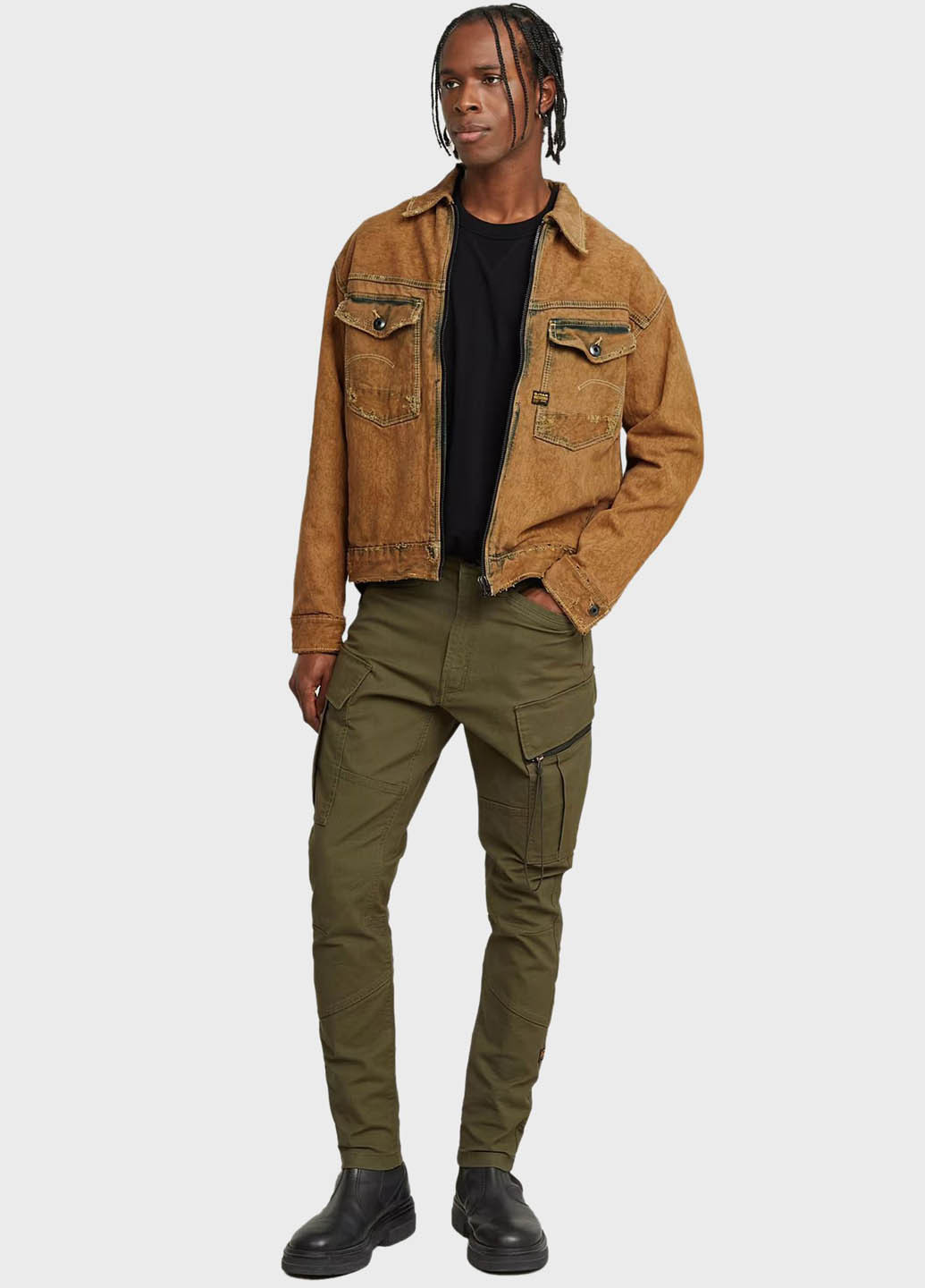 Хаки кэжуал демисезонные карго брюки G-Star Raw