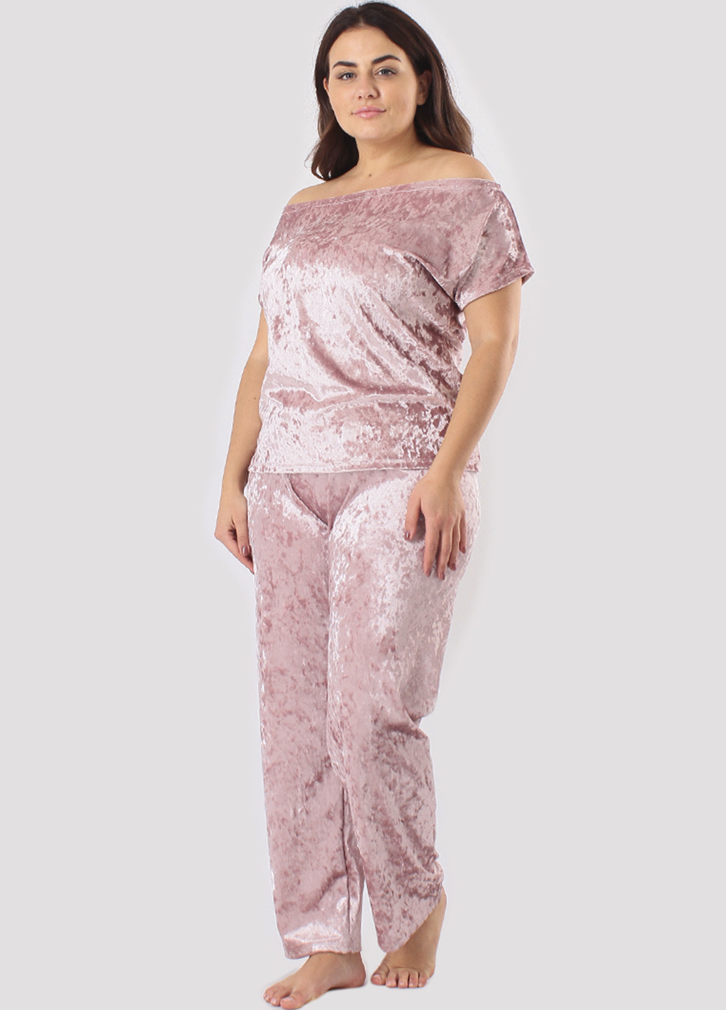 Світло-рожева всесезон піжама (футболка, штани) футболка + штани Ghazel