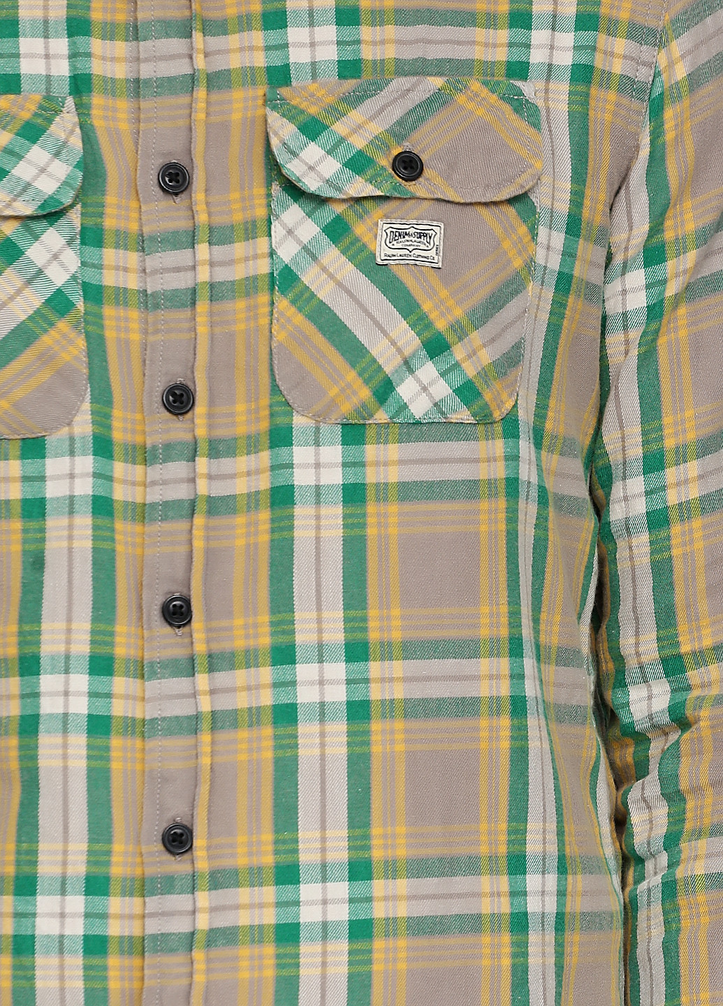 Серо-зеленая кэжуал рубашка в клетку Ralph Lauren с длинным рукавом