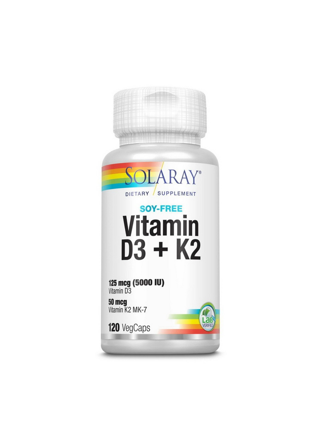 Витамин Д3 + К2 Vitamin D3+K2 soy free 60 капсул Solaray (255407885)