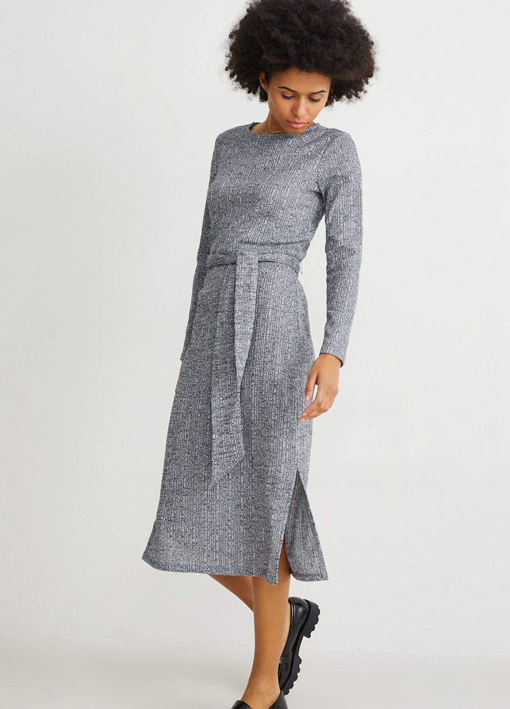 Серое кэжуал платье C&A меланжевое