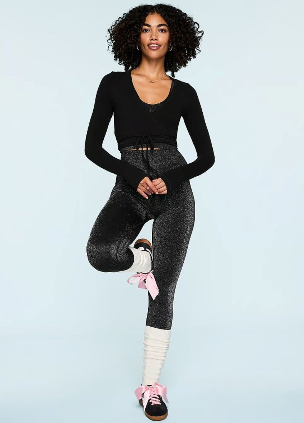 Черный демисезонный комплект (топ, леггинсы) Victoria's Secret