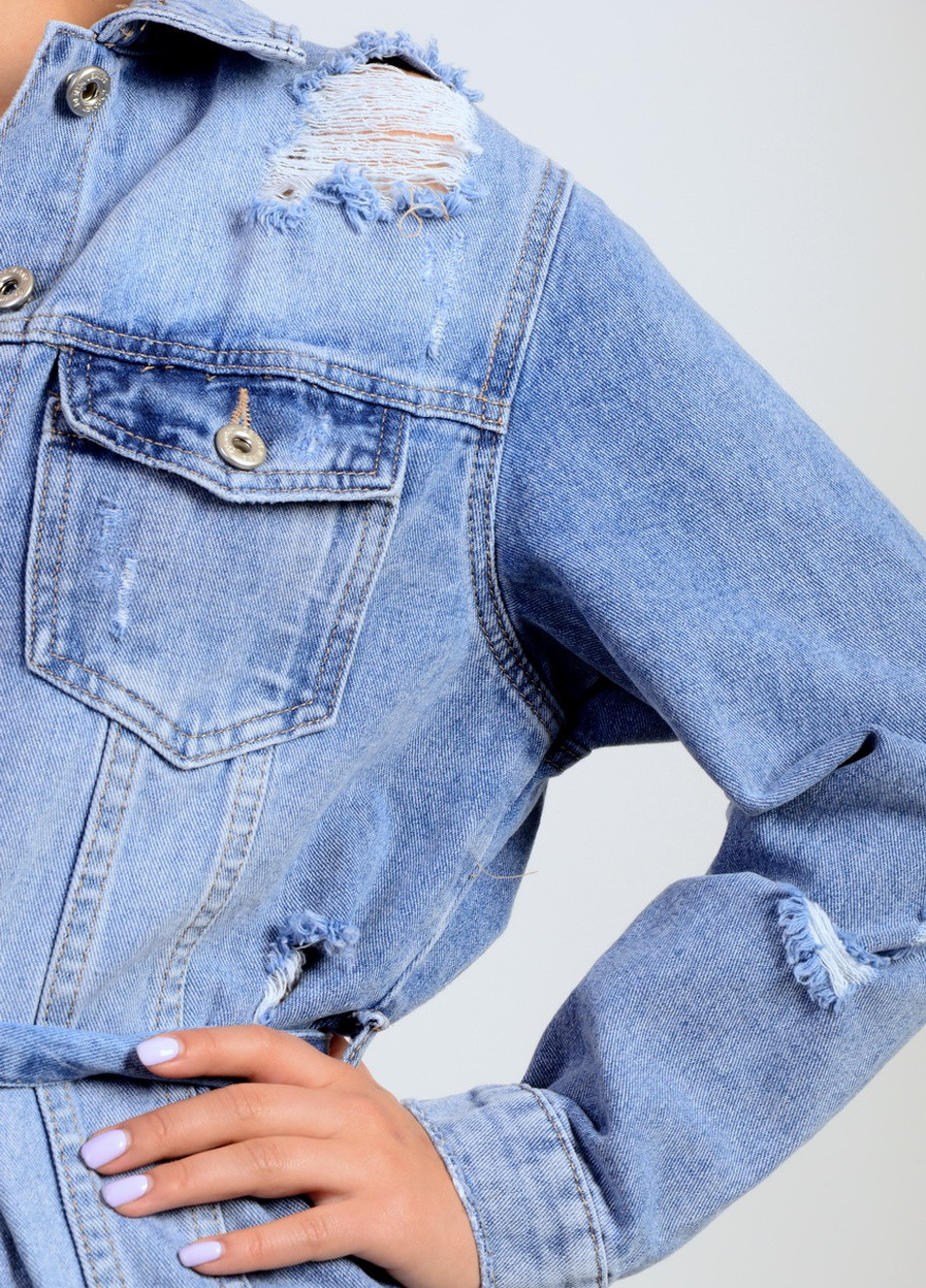 Блакитна літня джинсова куртка Jean Louis Francois