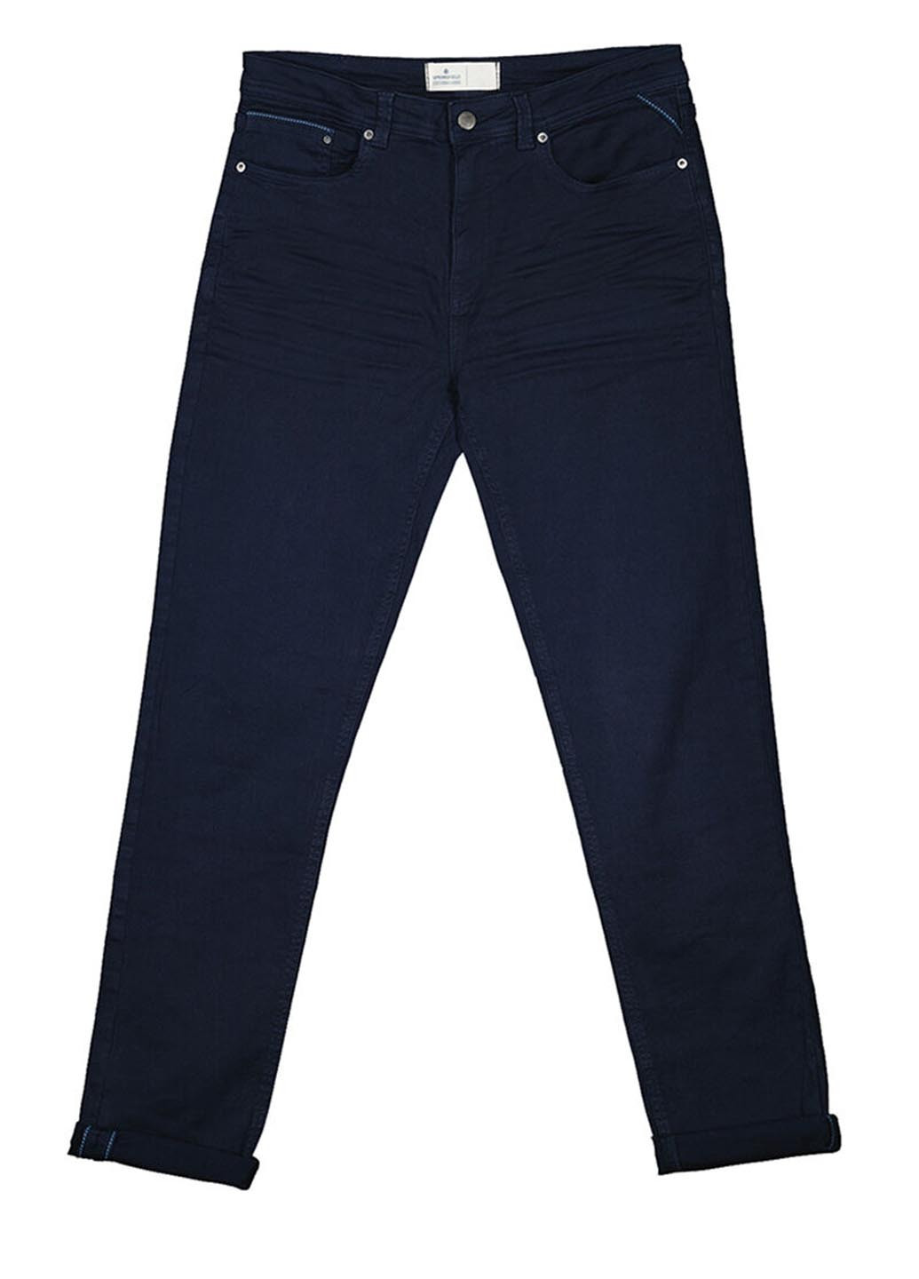 Темно-синие кэжуал демисезонные прямые, чиносы брюки Springfield